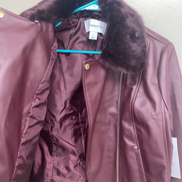 Purple Faux Leather Jacket - Picture 4 of 6